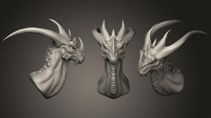 Бюсты монстры и герои (Дракон 10, BUSTH_0881) 3D модель для ЧПУ станка
